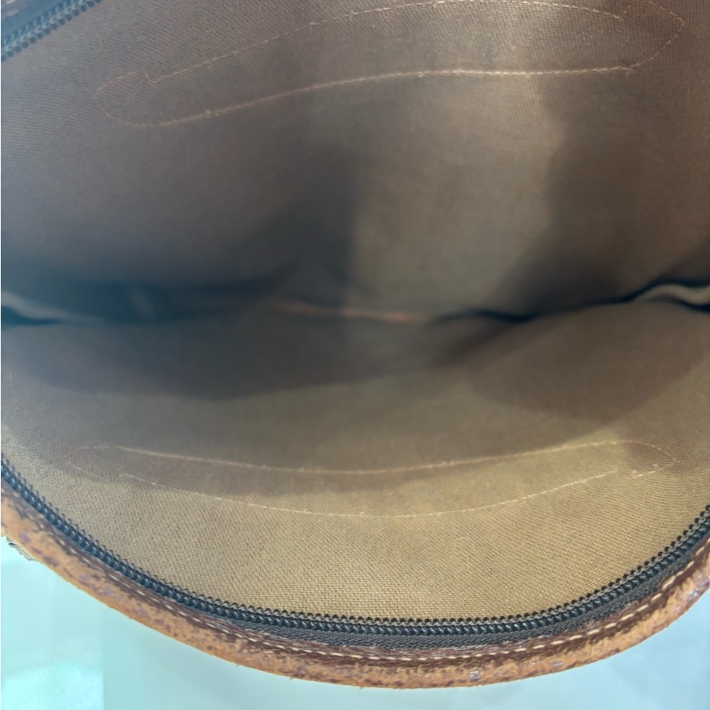 Gucci Vintage GG Supreme Monogram Canvas Shoulder Tote Brown Leather Trim Italy - Picture 10 of 10